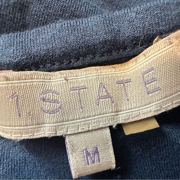 1.STATE Side-Ruched Jersey Tank navy Dress medium - Picture 4 of 5